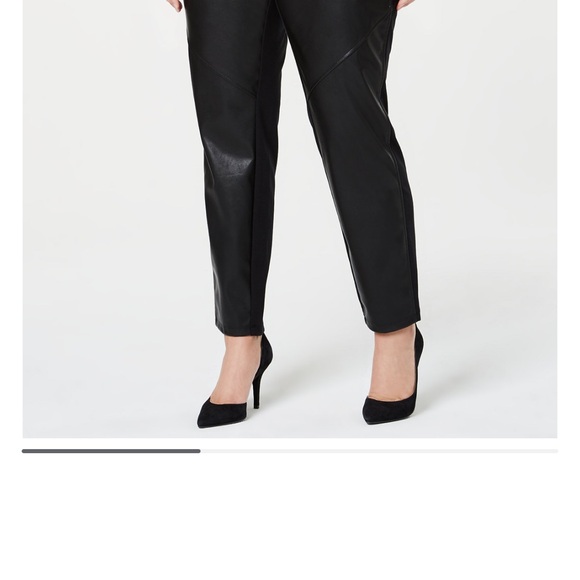 NWT Calvin Klein Women Plus Size Faux-Leather Skinny Ankle Leggings - Picture 6 of 9